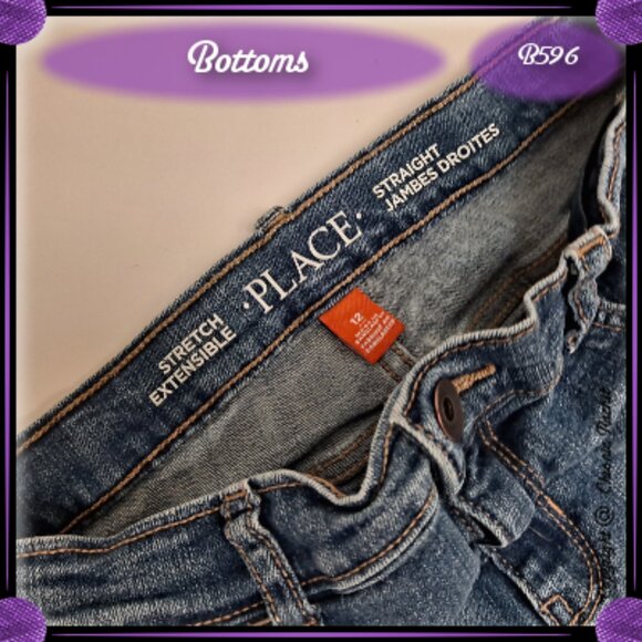 Medium Wash Straight Adjustable-Waist Jeans - Picture 6 of 6